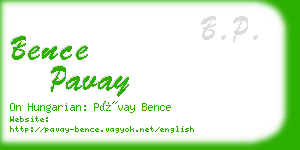 bence pavay business card